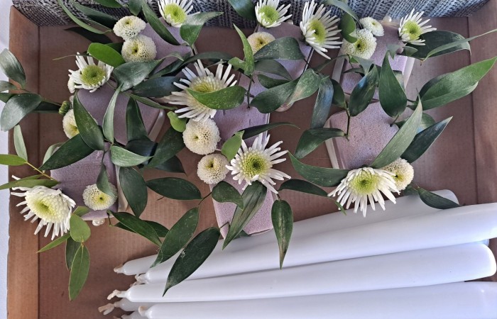 bukiet białych kwiatów