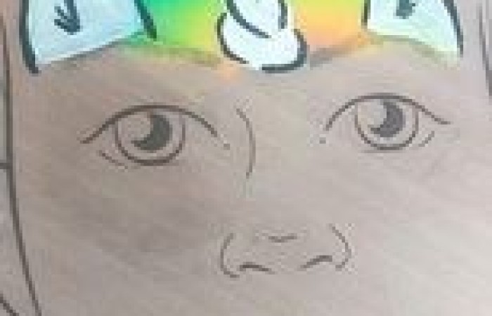 kolorowa twarz na folii