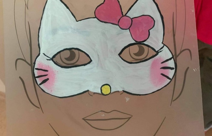 kolorowa twarz na folii