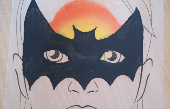 kolorowa twarz na folii